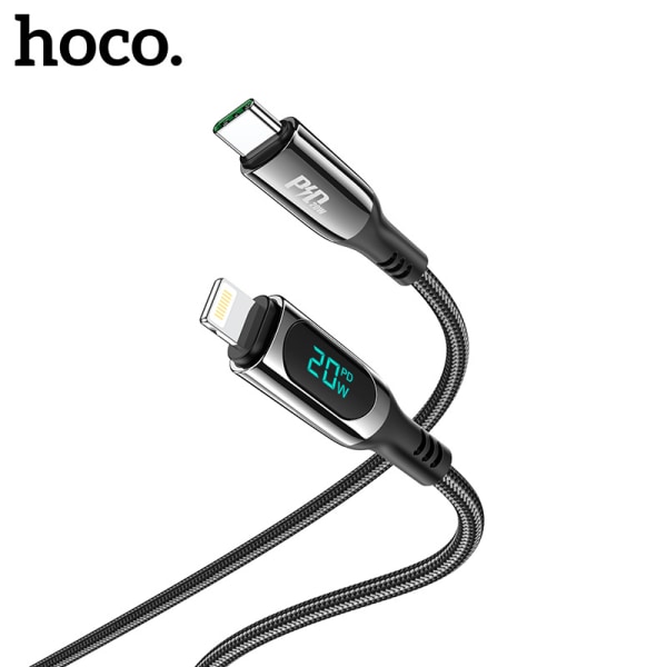 hoco. S51 skärmdisplay PD laddningsdatakabel för iPhone12