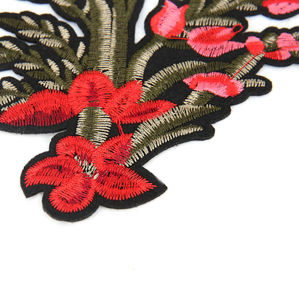 Rød Rose Tøj Broderet Patch DIY Dekoration Strygejern Sy Mærkat Applikation Håndværk Tilbehør