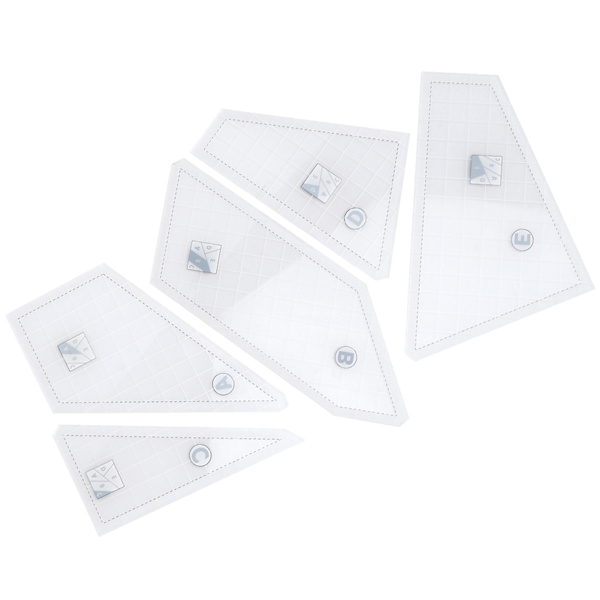5 st Quilting Linjaler DIY Transparent Akryl Quilting Mallar Set för Hantverk Professionell Sömnad Present