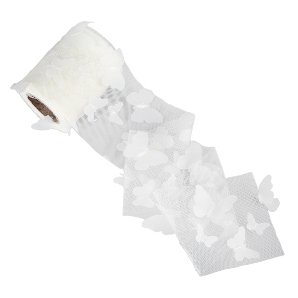 Tulle Rulle Syning Färgglada Nät Garn Rulle DIY Hår Tillbehör Material Rem Tulle RulleOff White