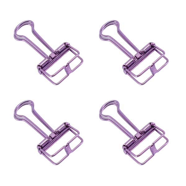 30 stk. Wire Binder Clips Metalbelægning Rustfrit Stål Papirklemmer til Dokument Scrapbog Kvitteringer Lilla