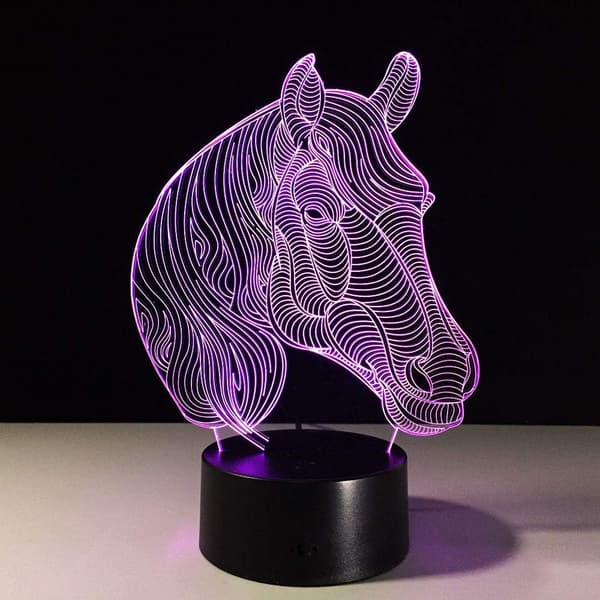Optisk illusion af vandmand, 3D LED-sensor natlampe med Sm
