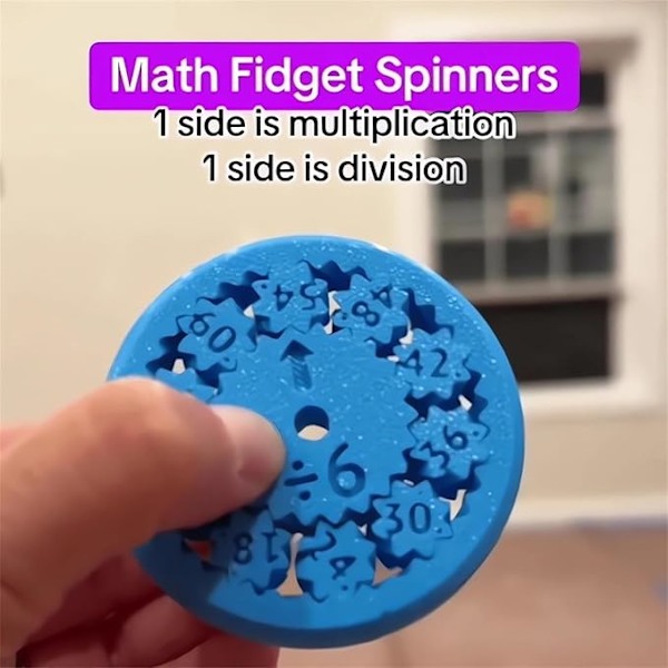Matemaattiset fidget-spinnerit, matemaattisten tosiasioiden fidget-spinnerit, kertolaskun harjoittelu, matemaattiset lelut, numerofidget-lelu, kertolaskupelien spinnerit lapsille Multiply and divide 9 PCS