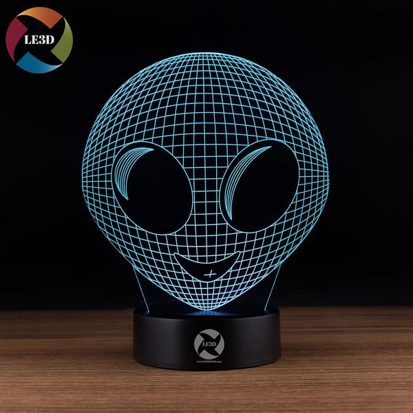 3D Optisk Illusions Natlampe - 7 LED Farveskiftende Lampe