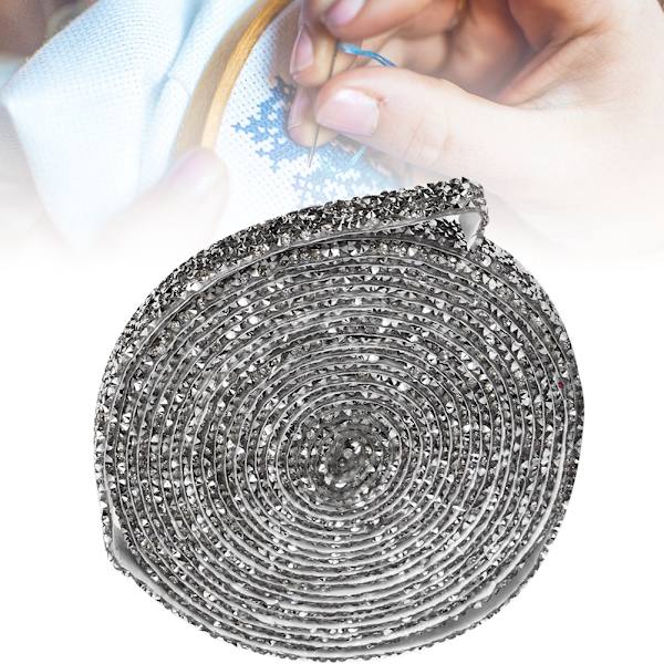 1,5 cm Rhinestone-band 5 meter Kläder Applikation Telefon Dekoration Tillbehör (Silver)