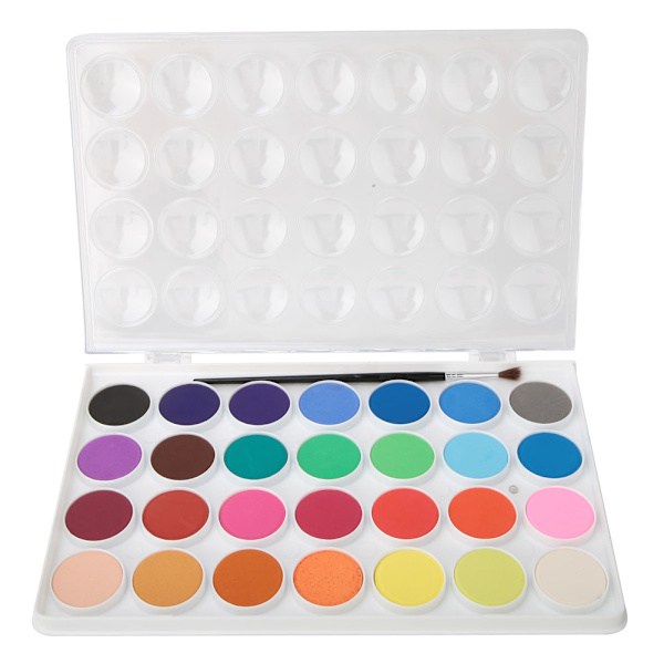 Maleri Pigment Solid Powder Akvarel Kager Maling Sæt med Vandfarve Pen (28 Farver)