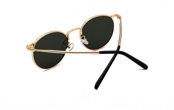 Runde, trendy solbriller med reflekterende glass