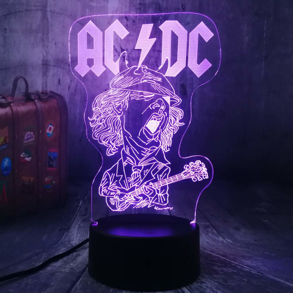 Cool Rock Band Musical Fans Bästa Present 3D Led Nattljus USB