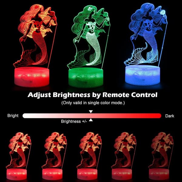Havfrue 3D Nattlys, Dynamiske RGB-farger som endrer 3D-illusjon