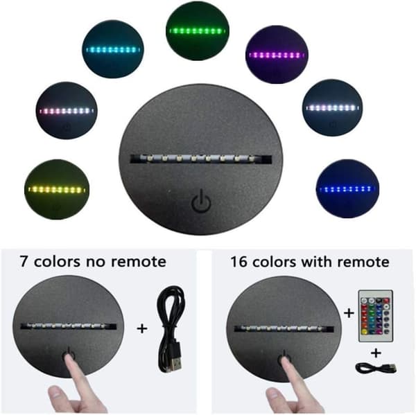3D Anime Lampe Natt Illusjon Nattlys Søvn LED lampe Senso
