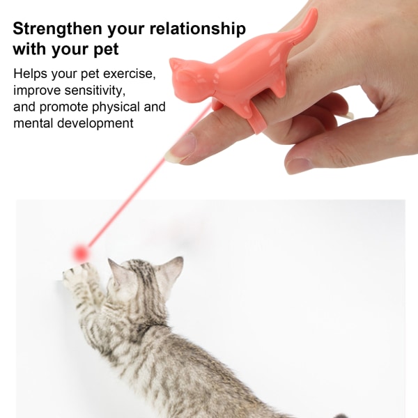 Cat Finger Light Cute Funny Cat Finger Leke for katt og hund leketrening Trening Rosa