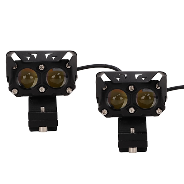 Motorsykkel LED-spotlight med dobbeltlinser, to farger, 12‑20V, universell for pickupbiler, biler, SUV-er, ATV-er
