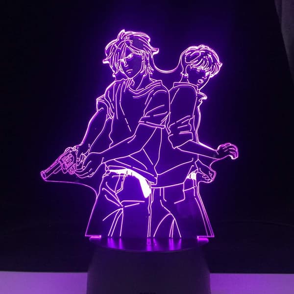 Anime Lampe Natlys Illusionslys ASH Lynx og Eiji Okum