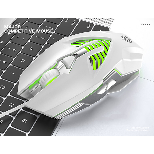 Kablet Gaming Mus, 3200 DPI USB Computermus med 7 Rainb
