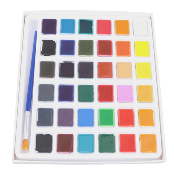 Solidt akvarel sæt 36 farver lys delikat tekstur maling pigment kit med pensel til kunstner studerende