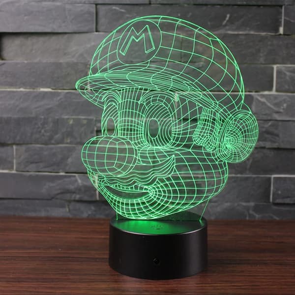 3D Illusion Natlampe 7 Farver Gradvis Skiftende Touch