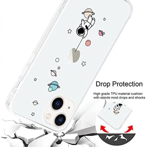 Kompatibel med iPhone 13 Skal Söt Astronaut Design Silikon