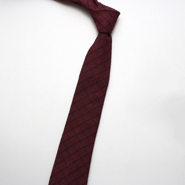 Herr bomull jacquard slips, rutig/randig slips tartan vävd ma