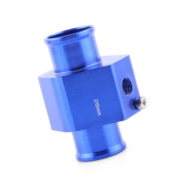 Universal Metal Bil Vandtemperatur Samlingsrør Slange Temperatursensor Adapter Blå 28mm