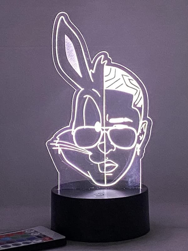 Bad Bunny Bugs 3D LED nattlys svart
