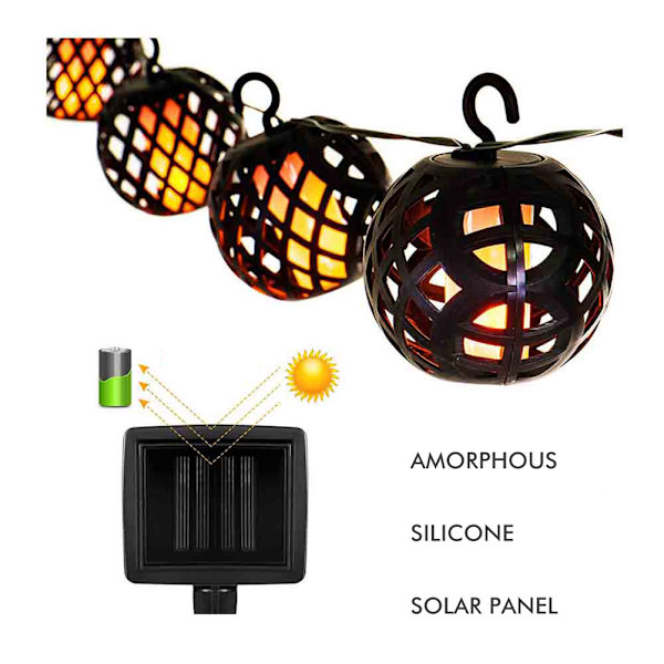LED-simuleret solflammelys Have Lys Solstrenglys Vandtætte dekorative lys til havebryllup Juleindretning