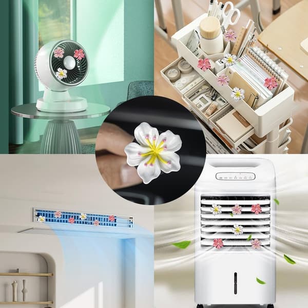 6 stk. søde bilduftfriskere til udluftning, lyserøde blomster biludluftningsclips til kvinder, æstetisk biltilbehør til interiør, dekorativ luftf