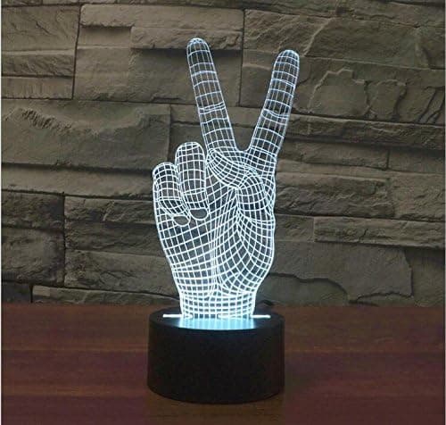 3D Victory Tegn Gestus Natlampe Touch Bord Skrivebord Optisk