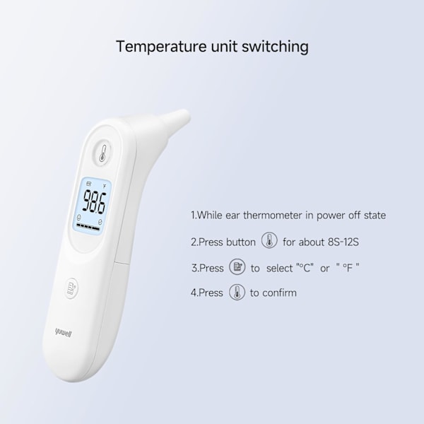 Termometer, Digital Örontermometer för Vuxna, Spädbarn, Småbarn och Barn – Snabb, Skonsam och Exakt