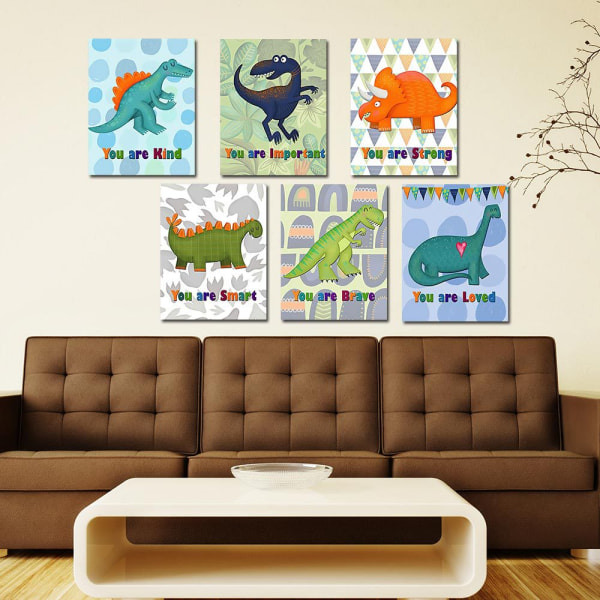 Cartoon Dinosaur Wall Art Canvas Print Poster, Sim 40x60cm