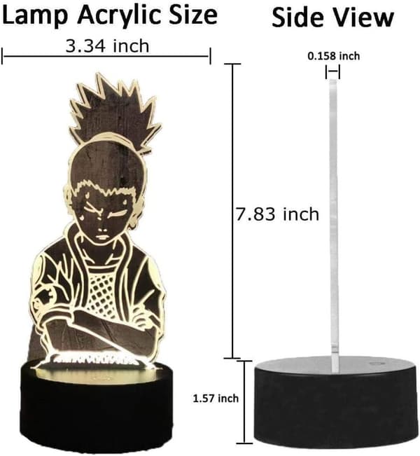 Naruto Kakashi Uchiha Sasuke 3D Illusjon Nattlys Lampe Sm