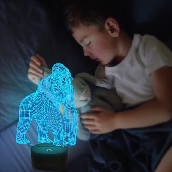 Gorilla 3D Illusion Lamp, Attivolife Ape LED Optical Hologra
