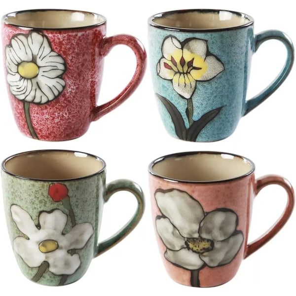 Keramisk 35 cl Cappuccino-krus, Kaffekrus, Tekrus, Ovn Glasering Prosess, Mikrobølgeovn- og Oppvaskmaskinsikker, Perfekt For Te, Espresso, Latte Pink