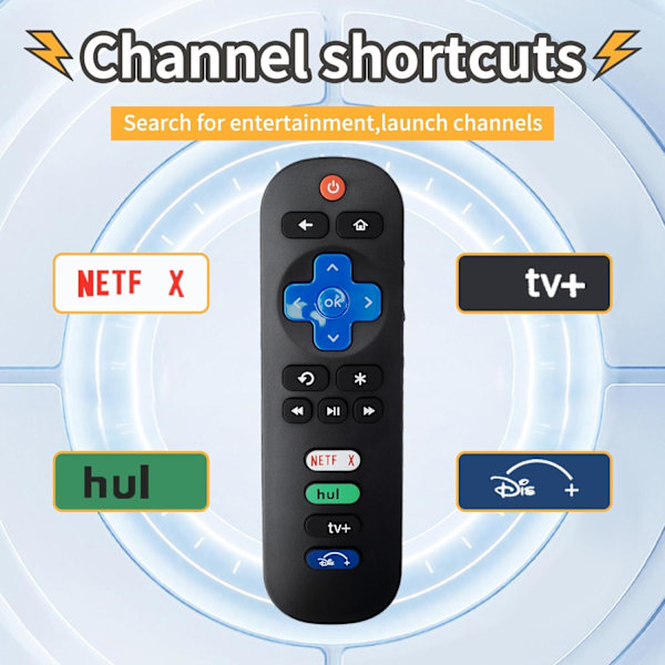 EFGWXYZ 【2-pack】 Ny universell TV-fjärrkontroll Roku TV, ersättningsfjärrkontroll kompatibel endast med Roku TV-ersättning TCL Roku/för Hisense Roku/för Onn Rok