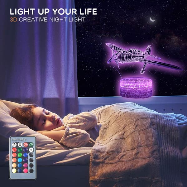 Spiral Fly 3D Illusjon Bordlampe Fly Aircraft Soverom