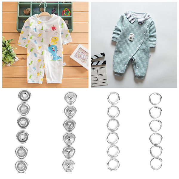 200 stk 9,5 mm hule pigg trykknapp feste for baby heldress