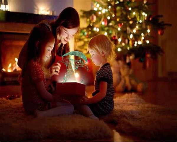3D Lampe Optisk Illusjon Nattlys, 16 Farger Endres med R