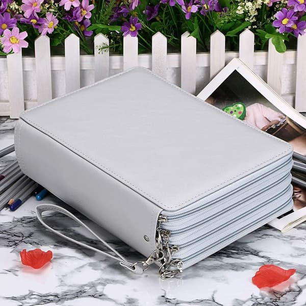 200 rum Farveblyant Organizer - Deluxe PU Læder Blyant D
