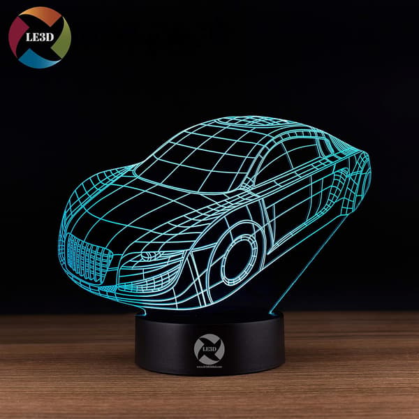 3D Optisk Illusjon Nattlys - 7 LED Fargeskiftende Lampe