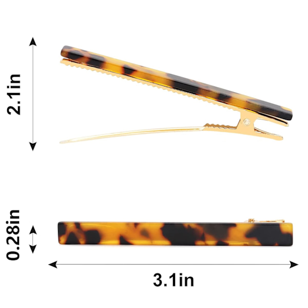 6 kappaletta Leopardikuvioisia hiuspidikkeitä Ankannokka hiuspidike Metalli Ankan hampaat hiusneulat Chic Kilpikonnankuori hiuspinnit 6 Pcs Leopard Print