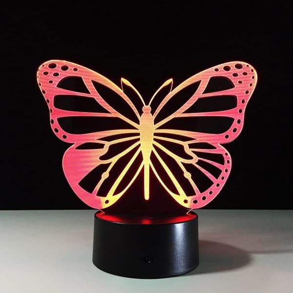 Dyr Sommerfugl Legetøj 3D Illusion Natlampe Smart Touch La