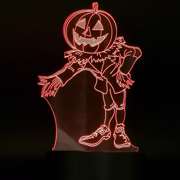 Halloween-koriste Pumppu-mies Jack Skellington 3D LED-illuusio yövalo lahja sisätiloihin kosketus