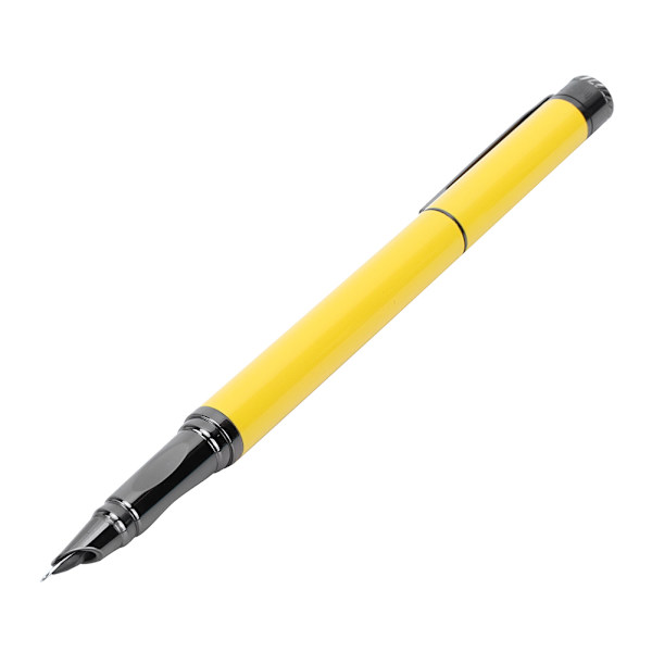 Metallisk fontänpenna för studenter, kalligrafi, skolmaterial, present, 0,5 mm spets, gul