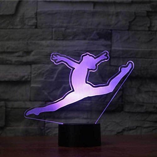 3D Gymnast Natlampe Touch Switch 7 Farveskift LED Bordlampe