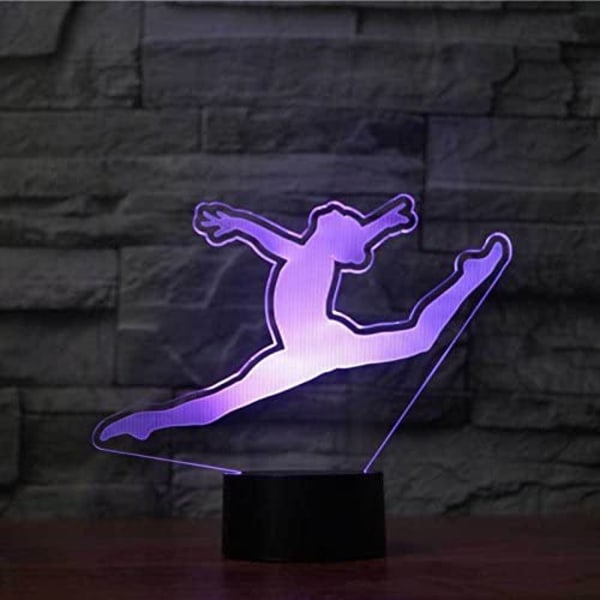 3D Gymnast Natlys Touch Switch 7 Farve Skiftende LED Bordlampe Hjem Dekoration Legetøj Fødselsdag Jul Børn Gave