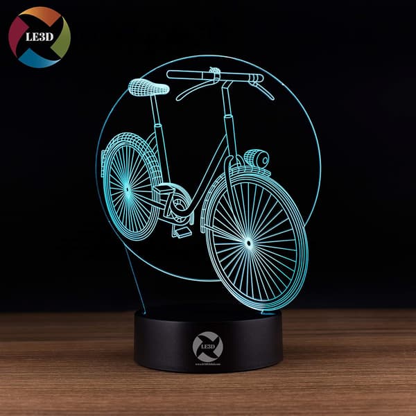 3D Optisk Illusjon Nattlys - 7 LED Fargeskiftende Lampe