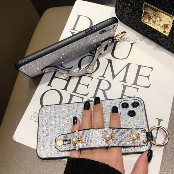 Kompatibel med iPhone 13 Pro Max Bling Stand Holder Case L