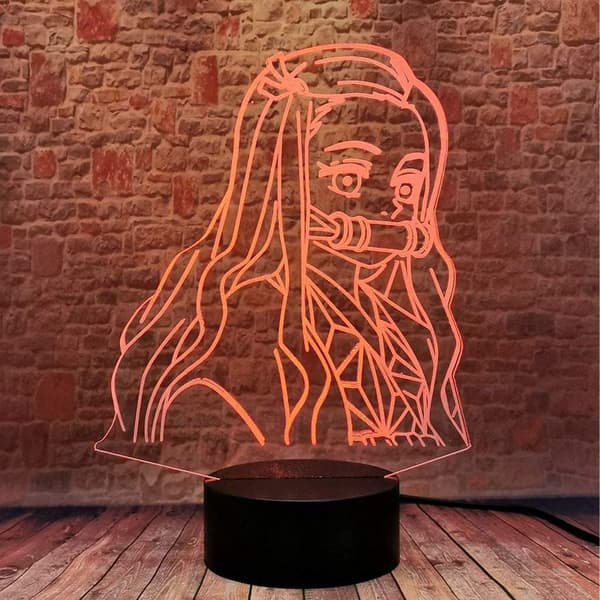 Kamado Nezuko 3D Illusjon Demon Slayer Merchandise Nattlys LED