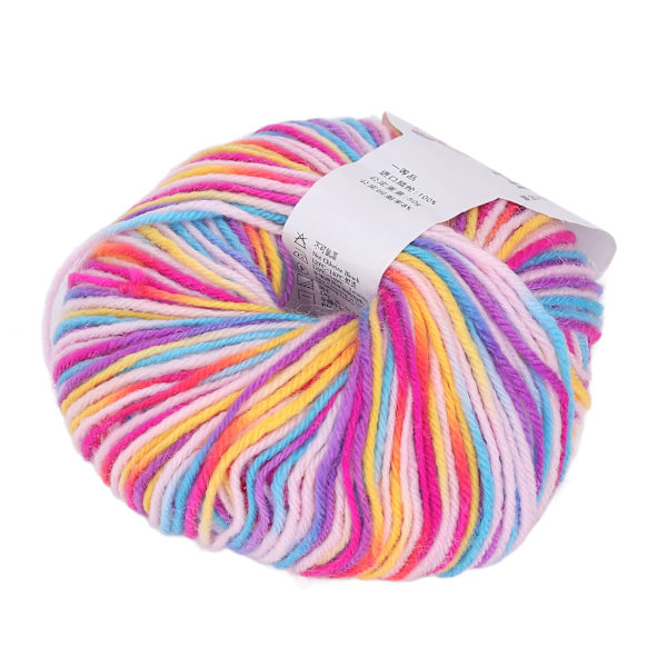 Akrylgarn Medium Tjocklek Gradient Multi Color Hållbar Akryl Fadeless Andas Virka Garn för Tröja Mössa Dock