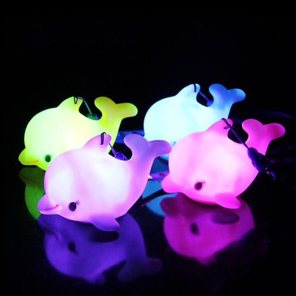 5st Barns söta nattlampa - Barns nattlampa Söt djurljus Whale Night Light Blinkande färgglatt LED-ljus