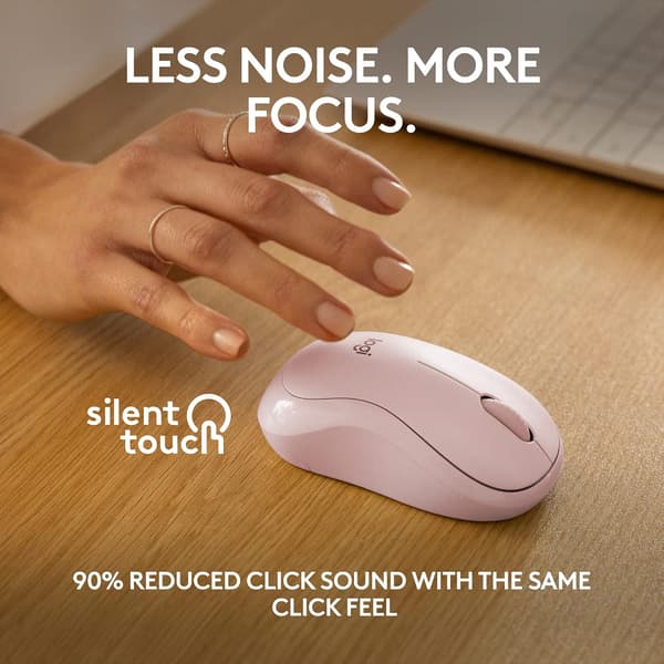 Logitech M221 Trådlös Bluetooth-mus, Kompakt, Smidig Spårning, 18 Månaders Batteritid för Windows, macOS, ChromeOS, Linux, Kompatibel med PC, Mac, Bärbara datorer Pink